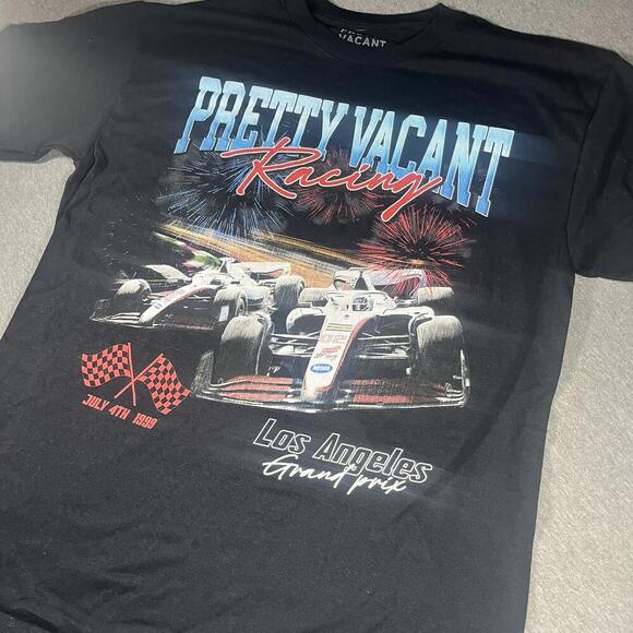 New Pretty Vacant Los Anglos Grand Prix Formula 1 Racing Graphic T-Shirt Men Lg - Picture 3 of 4